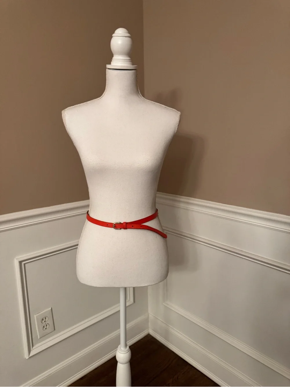 J. Crew Red Leather Belt with Brass-Tone Buckle - Picture 8 of 10